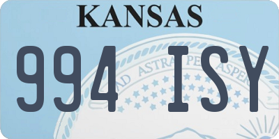 KS license plate 994ISY