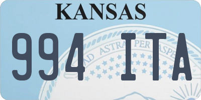KS license plate 994ITA