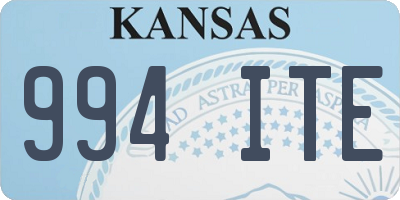 KS license plate 994ITE