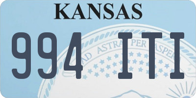 KS license plate 994ITI