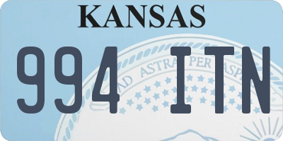 KS license plate 994ITN