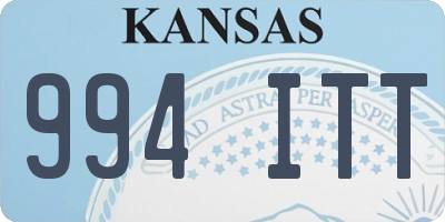 KS license plate 994ITT
