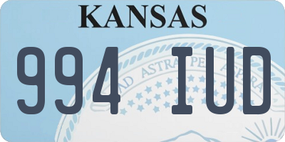 KS license plate 994IUD