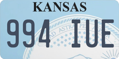 KS license plate 994IUE