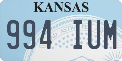 KS license plate 994IUM