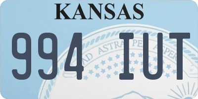 KS license plate 994IUT