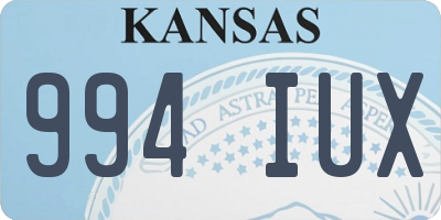KS license plate 994IUX