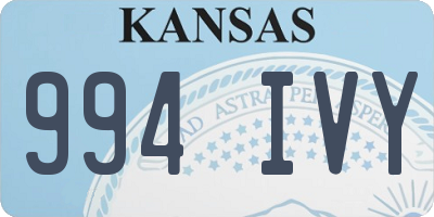 KS license plate 994IVY