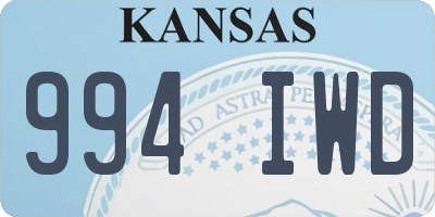 KS license plate 994IWD