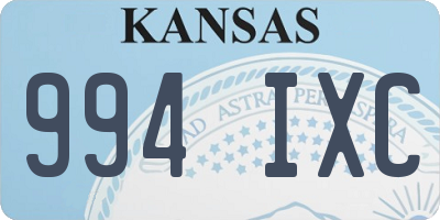 KS license plate 994IXC