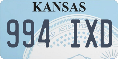 KS license plate 994IXD