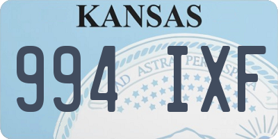 KS license plate 994IXF