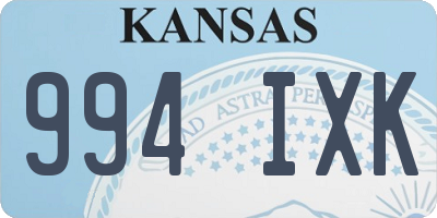 KS license plate 994IXK