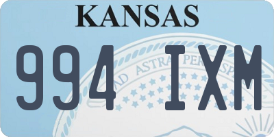 KS license plate 994IXM