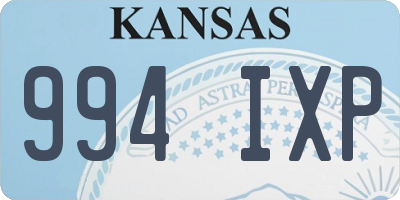 KS license plate 994IXP
