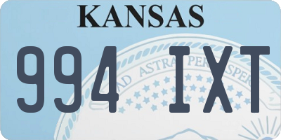 KS license plate 994IXT