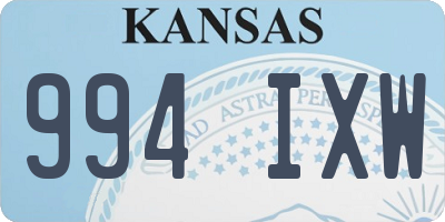 KS license plate 994IXW