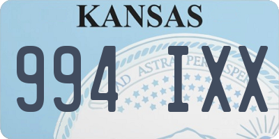 KS license plate 994IXX