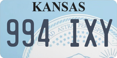 KS license plate 994IXY