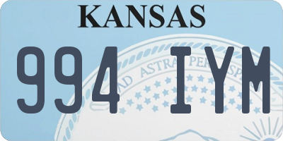 KS license plate 994IYM