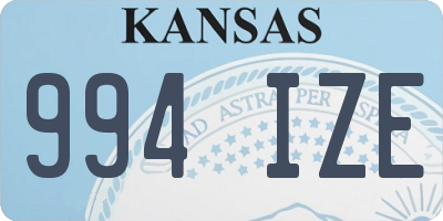 KS license plate 994IZE