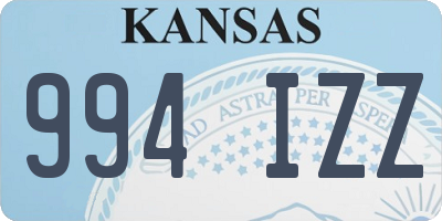 KS license plate 994IZZ