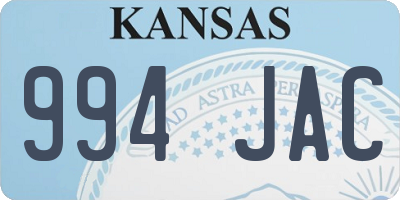 KS license plate 994JAC
