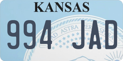 KS license plate 994JAD