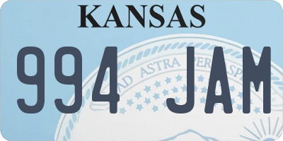 KS license plate 994JAM