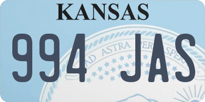 KS license plate 994JAS