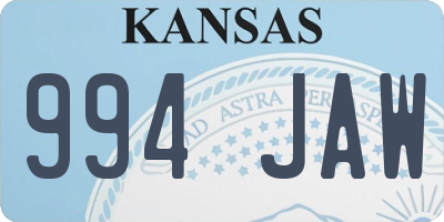 KS license plate 994JAW