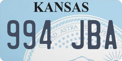 KS license plate 994JBA