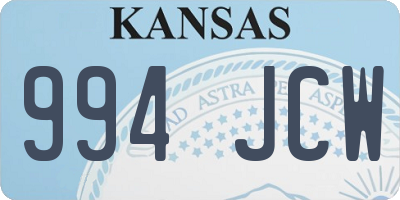 KS license plate 994JCW