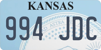 KS license plate 994JDC