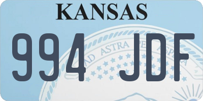 KS license plate 994JDF