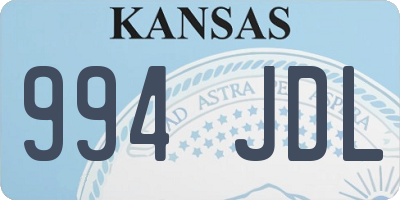KS license plate 994JDL