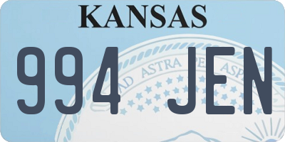 KS license plate 994JEN