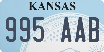 KS license plate 995AAB