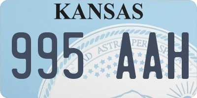 KS license plate 995AAH