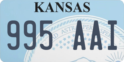 KS license plate 995AAI