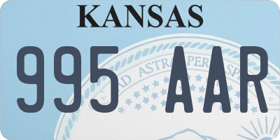 KS license plate 995AAR