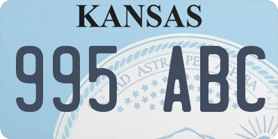 KS license plate 995ABC