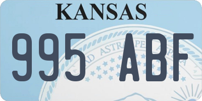 KS license plate 995ABF