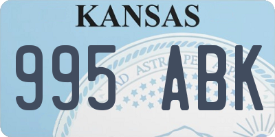 KS license plate 995ABK