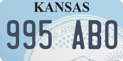 KS license plate 995ABO