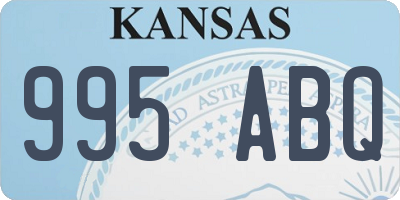 KS license plate 995ABQ