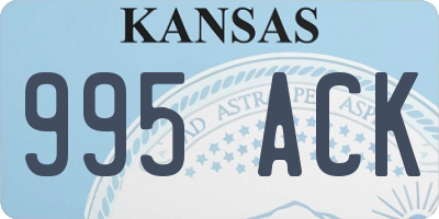 KS license plate 995ACK