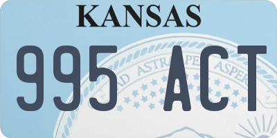 KS license plate 995ACT