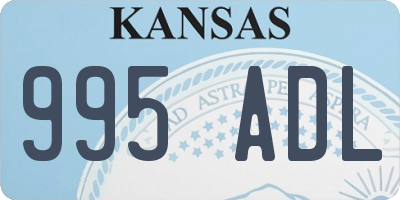 KS license plate 995ADL