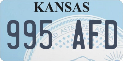 KS license plate 995AFD